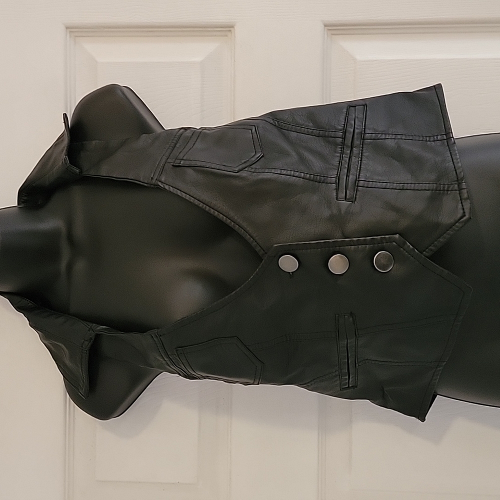Black short vest not leather